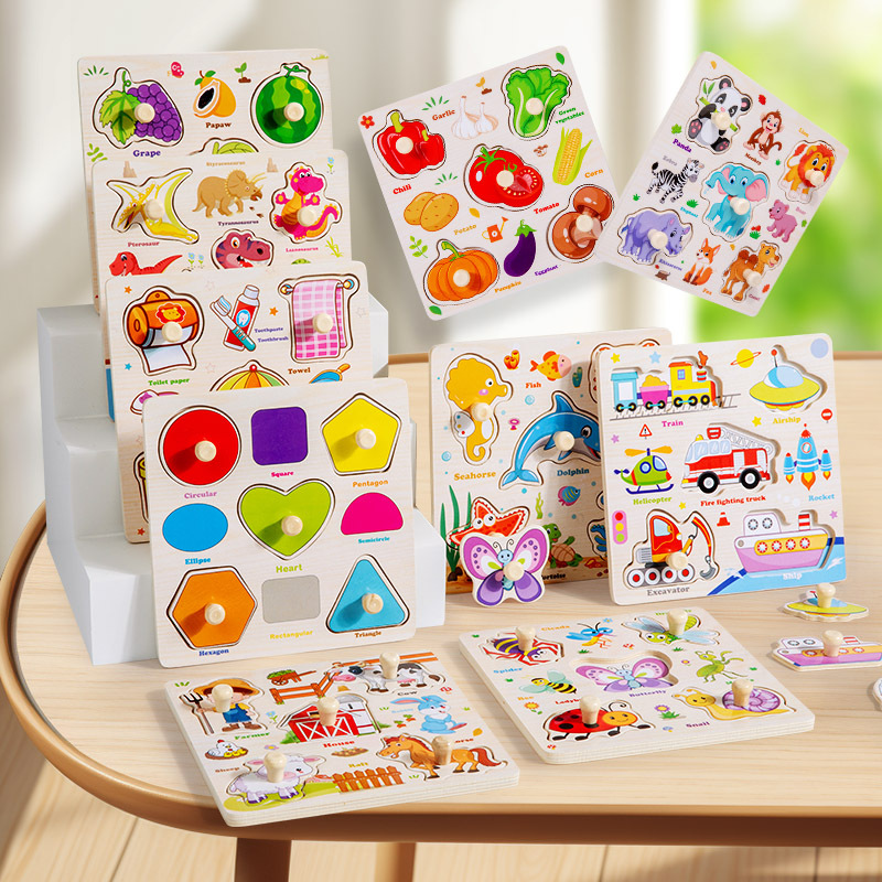 Baby Food Eat - Puzzle in legno Montessori Giocattoli per