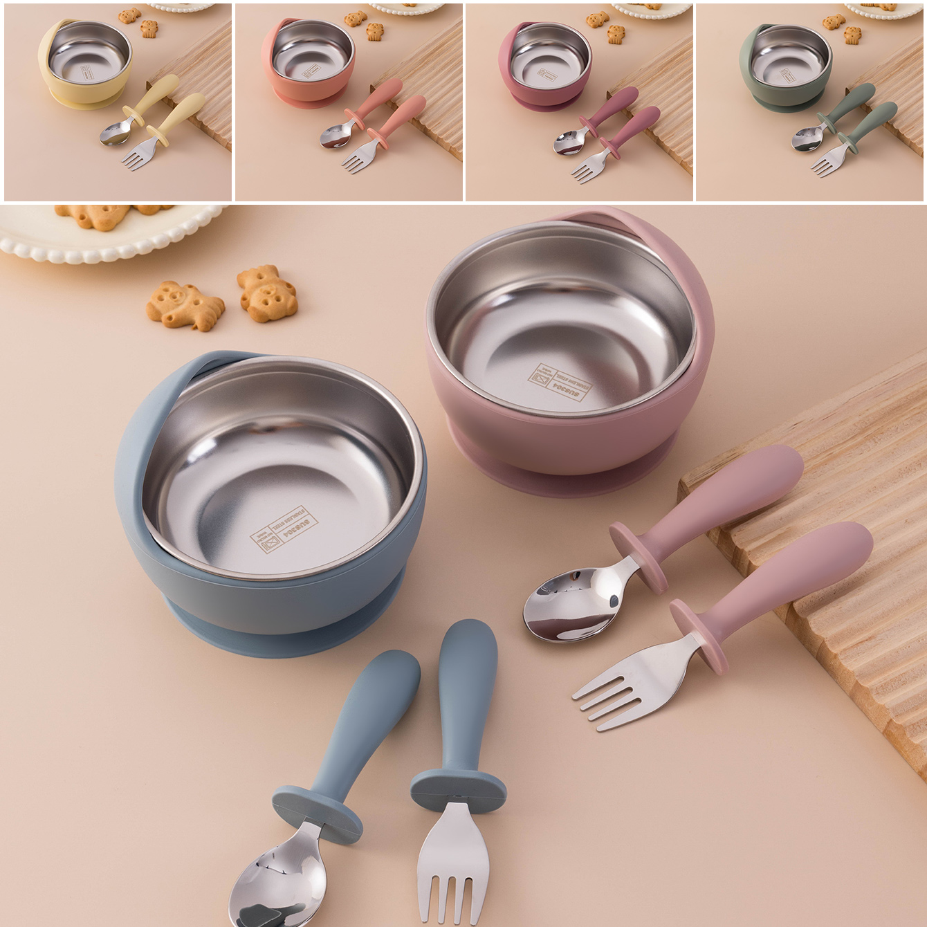 Baby Food Tray - Colore Bambini 3PCS Set di alimentazione