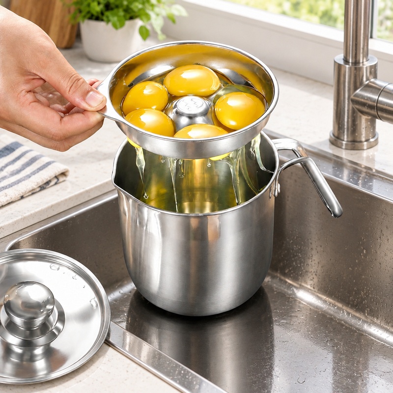 Baby Food With Protein - Rimuovi Tuorlo d'Uovo in Acciaio Inox